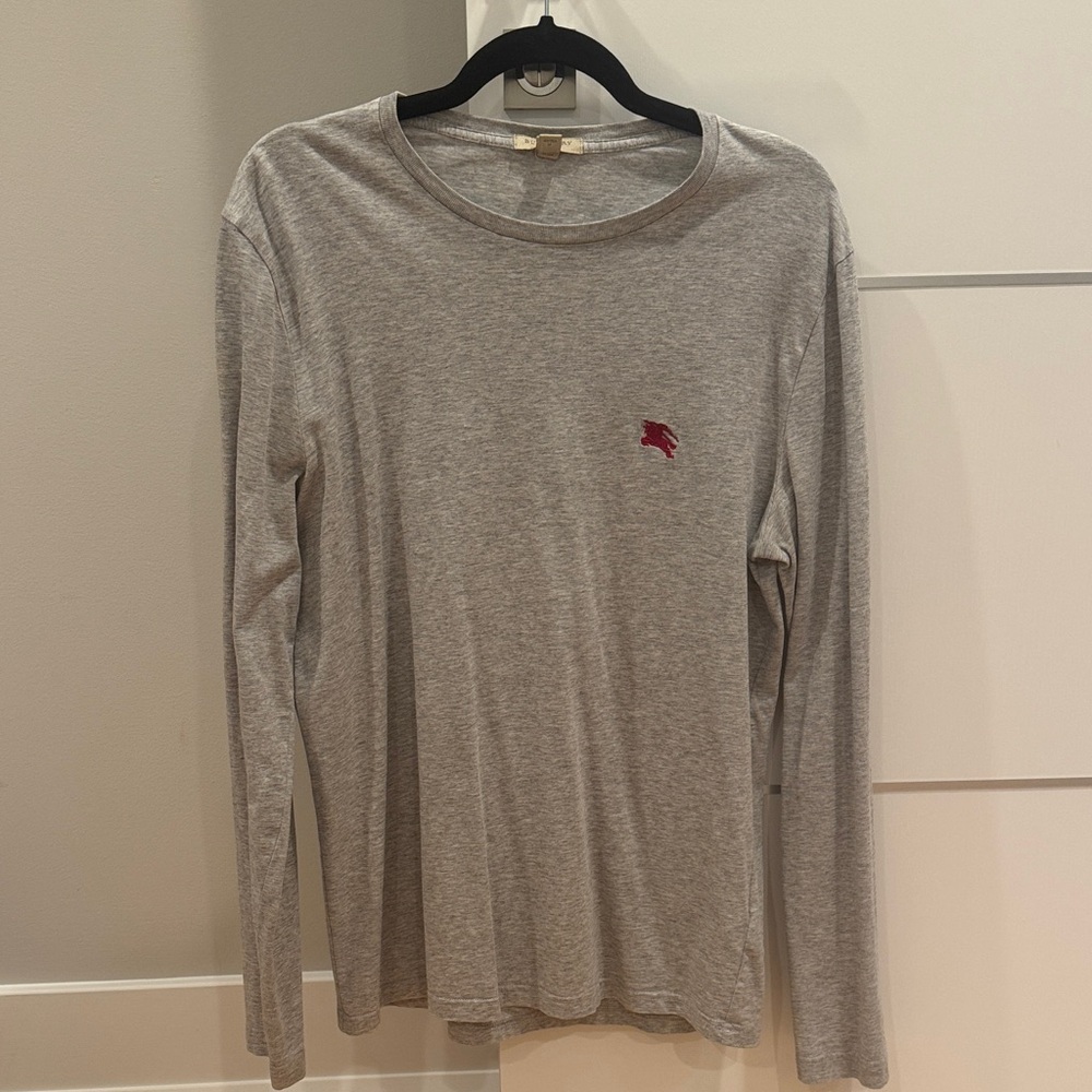 Burberry Mens Size M Gray Long Sleeve Shirt